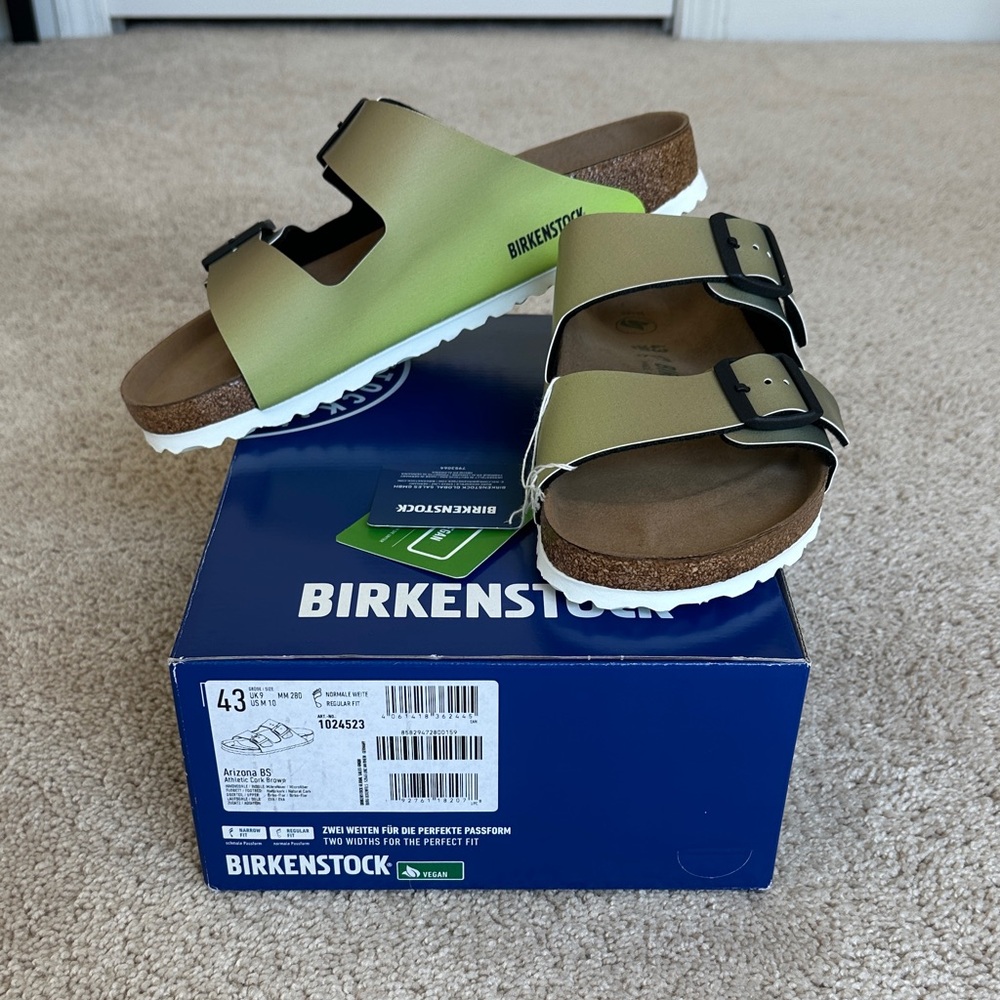 Birkenstock Men’s Arizona BS Green Ombré Slides - Size M 10 - NWT